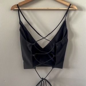 Open Back Crop Top (Cleavage)